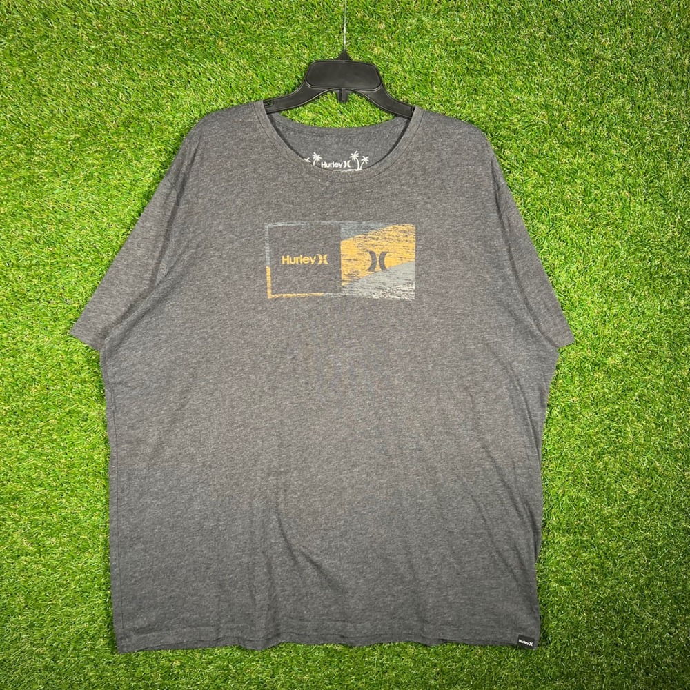 Hurley Mens Everyday Tee XXL‎ Heather Charcoal Grey Graphic Short Sleeve T-Shirt